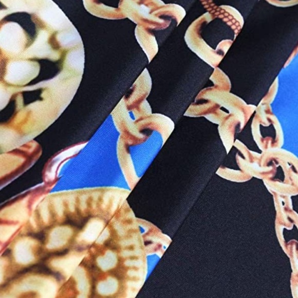 V Neck 3/4 Sleeves Faux Wrap Maxi Dress with Belt - Picture 6 of 7